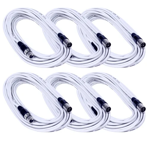 Vista 25 de SEISMIC AUDIO - SAXLX-2 - Paquete de 6 cables de conexión XLR macho a XLR hembra de 2 pies - Equilibrados - Cables de conexión de 2 pies
