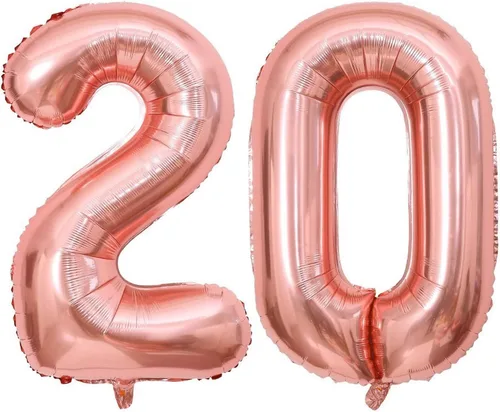 Vista 23 de Globos gigantes de número 10 de 40 pulgadas en oro rosa, 10 globos de oro rosa para cumpleaños, globos de 10 para décimo cumpleaños, aniversario