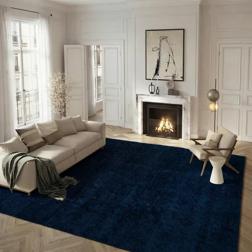 Vista 24 de SAFAVIEH Tahoe Shag Collection - Alfombra de área de 2 x 7 pies, color gris, diseño geométrico, felpa de 1.2 pulgadas de grosor, ideal para zonas