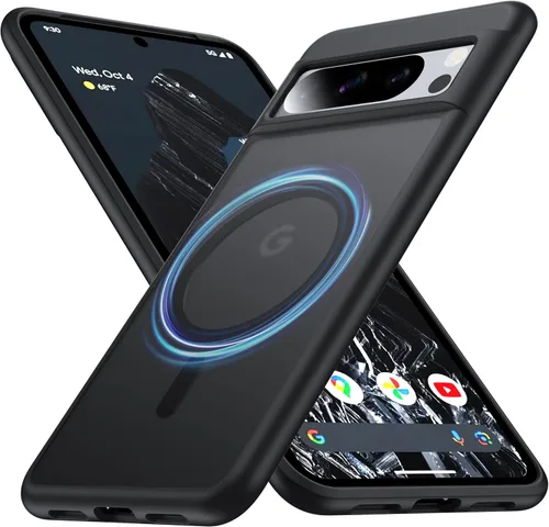 Vista 12 de Funda para Google Pixel 8 Pro con MagSafe [Soporte Ajustable][Carga Mientras Está de Pie][Militar a Prueba de Golpes] Parachoques de Silicona Suave