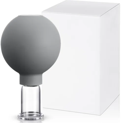 Vista 19 de Nuanchu Taza de ventosas faciales de vidrio, taza de silicona para masaje, succión al vacío, para cuerpo, cara, pierna, brazo, espalda, hombro, Negro