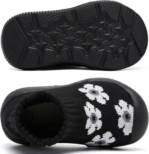 Vista 3 de MORENDL Calcetines de bebé, zapatos antideslizantes para primeros pasos para niños y niñas