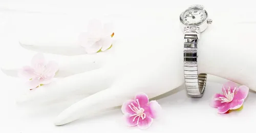 Vista 6 de Reloj de pulsera para mujer con esfera ovalada y detalle de cristal