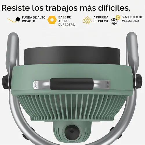 Vista 2 de [Usado] Vornado Ventilador de taller grande y resistente 293, ventilador eléctrico de 3 velocidades, carcasa de alto impacto, motor con Verde