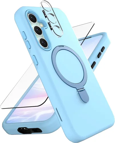 Vista 25 de Funda Magnética Diseñada para Samsung Galaxy S23 FE, con Protector de Pantalla + Protector de Lente de Cámara + Soporte, Funda para Galaxy S23 FE 5G