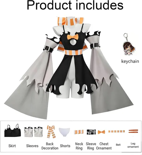 Vista 6 de Disfraz de anime Gachiakuta Amo Empool Cosplay conjunto completo uniforme para mujer, Halloween Comic Con Negro