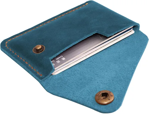 Vista 8 de Tarjetero de cuero, billetera para tarjetas de crédito, cartera tarjetero, billetera minimalista, regalo de Navidad