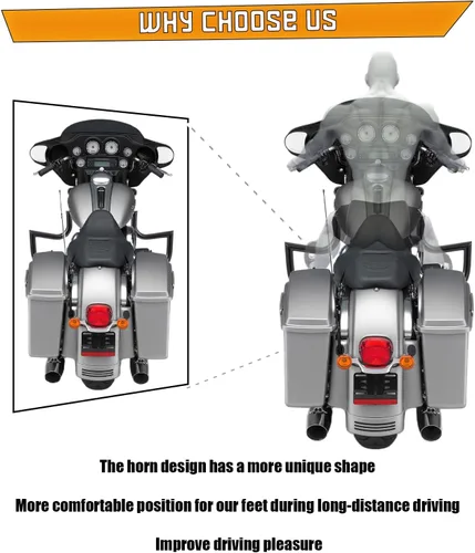 Vista 3 de Barra de Choque Protector de Motor Barra de Carretera para Harley Davidson Touring Road King Street Glide Electra Glide CVO y Modelos de Trike 97-08