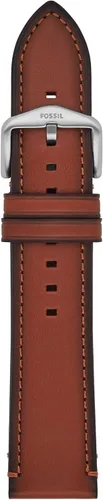 Vista 20 de Fossil Correa de reloj de piel LiteHide™ marrón oscuro de 0.866 in para hombre Cuero negro/Plateado