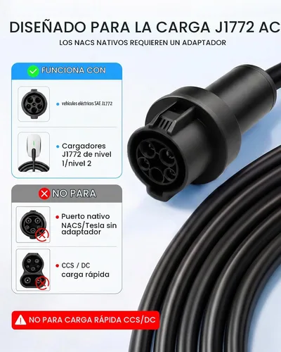 Vista 3 de Cable de extensión WenStorm 50A 30 pies J1772 EV, cable de extensión de cargador EV de nivel 2, cable de extensión EV de 240V de servicio pesado