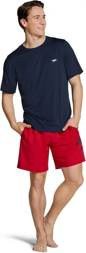 Vista 2 de Speedo Camiseta de natación UV para hombre, básica, de manga corta, ajuste regular