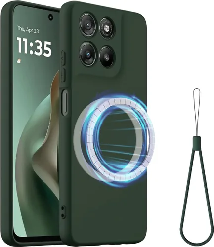 Vista 11 de Compatible with Motorola Moto G57 Power 5G Pure Color Simple Case,Support Magnetic Ring, Thin Slim Liquid Silicone Soft Rubber Gel TPU Full Camera