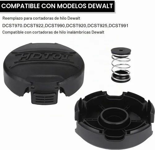 Vista 3 de THTEN DWO1DT995 Kit de cabezal de recortadora para Dewalt DCST970 DCST922 Replacement trimmer head kit with spring base and cover cap, compatible