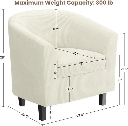 Vista 3 de Yaheetech Silla de Terciopelo Barril, Silla Decorativa Tapizada de Club, Silla Redonda con Cojín Suave para Sala de Estar, Dormitorio, Sala