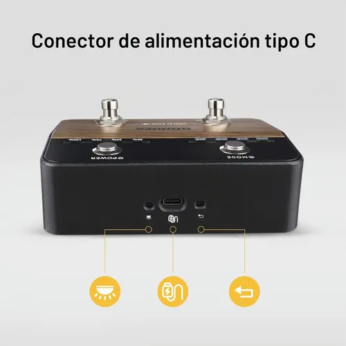 Vista 3 de Donner Pedal de giro de página inalámbrico Teleprompter App Control Pedal de pie para tabletas teléfonos recargables