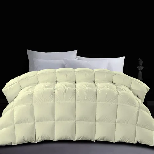 Vista 11 de Edredón de plumón de ganso gris plateado, tamaño King extragrande, 100% algodón suave de 500 GSM, potencia de relleno y plumas, grueso y esponjoso