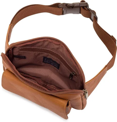 Vista 6 de Le Donne Riñonera de cuero - Riñonera elegante y de moda - Riñonera de diseñador para hombres y mujeres - Bolsa de viaje para todas partes y uso