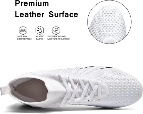 Vista 4 de Zquaus Zapatos de fútbol para hombre,Zapatos de fútbol atléticos para caminar,Ag Cleats Entrenamiento al aire libre