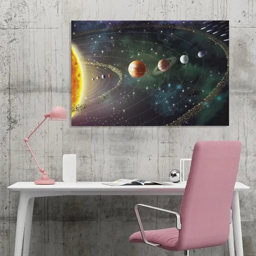 Vista 4 de LEES TOSS Póster del universo de planetas del sistema solar, arte de pared, pintura de dormitorio, póster decorativo para habitación, estética, sala