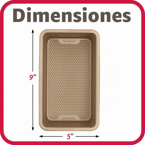 Vista 4 de GoodCook BestBake - Molde para pan de acero al carbono texturizado antiadherente, 9 x 5 pulgadas, bronce