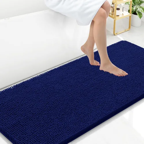 Vista 192 de Arotive Alfombras de baño de felpilla extrasuaves y absorbentes, de 24 x 16 pulgadas, lavables a máquina, parte trasera de goma antideslizante