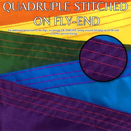 Vista 3 de FlagJoint - Bandera no binaria de 3 x 5 pies, bandera del orgullo LGBTQ+, colores vibrantes, resistente a los rayos UV, ojales de latón, poliéster