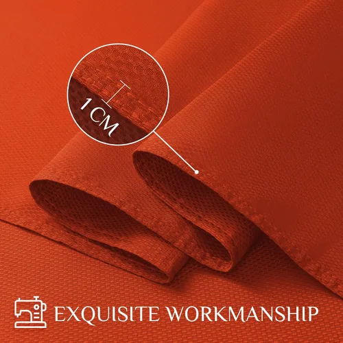 Vista 4 de Softalker - Mantel rectangular tejido con textura, jacquard de otoño color naranja quemado, impermeable, fácil de limpiar, resistente a las manchas