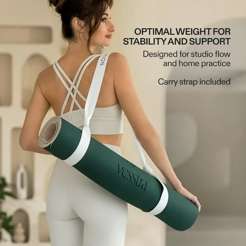 Vista 7 de Esterilla de yoga premium – Agarre de poliuretano antideslizante activado por el sudor I Base de goma natural I 0.157 in para yoga, pilates