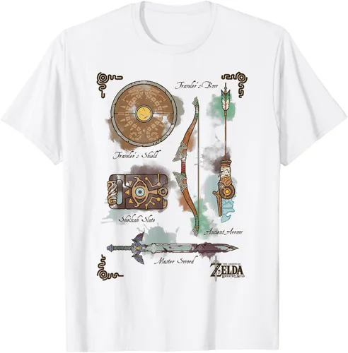 Vista 25 de Zelda Breath of The Wild Link Inventory - Camiseta gráfica Gris Oscuro