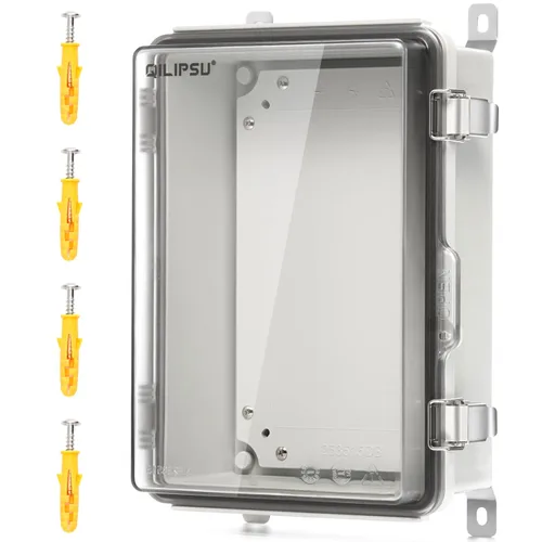 Vista 16 de QILIPSU UL94-V0 Caja eléctrica al aire libre 8.3"x6.3"x3.9" Caja de conexiones impermeable resistente a la intemperie PC/ABS aleación de plástico