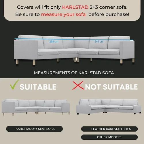 Vista 5 de comfortly Funda para sofá esquinero Karlstad 3+2/2+3, funda de repuesto, funda resistente de 16 piezas, a prueba de mascotas y manchas, tela