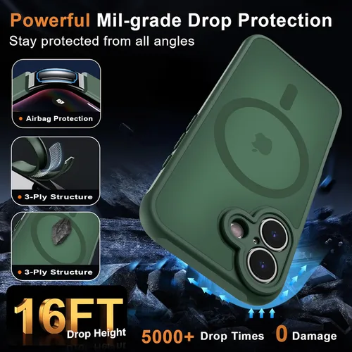 Vista 663 de MOCCA - Funda magnética resistente para iPhone XR de 6.1 pulgadas, compatible con MagSafe, funda con protección contra caídas de grado militar