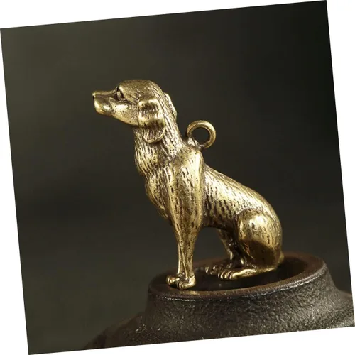 Vista 9 de Llavero de perro Feng Shui Animal Escultura de Perro Vintage Dijes de Perro Chino Feng Shui Figuritas Coleccionables de Animales Figura del Zodiaco