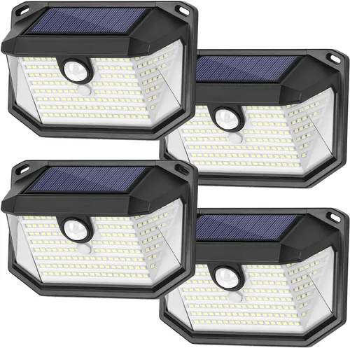 Vista 12 de Paquete de 2 luces solares para exteriores, luces solares superbrillantes con sensor de movimiento alimentadas por energía solar para exteriores