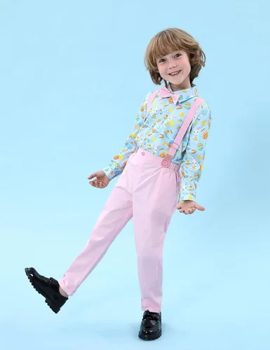 Vista 42 de A&J DESIGN Conjunto de ropa formal para niños pequeños con tirantes y tirantes