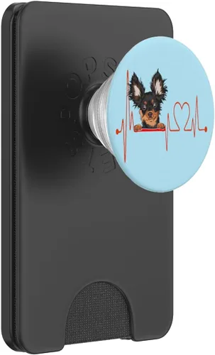 Vista 8 de Juguete ruso Terrier Heartbeat EKG My Dog Is My Valentine PopSockets intercambiables PopGrip
