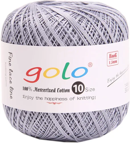 Vista 29 de Golo - 3 bolas de hilo de ganchillo tamaño 10, hilo de crochet para tejer a mano 102