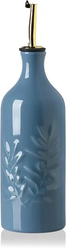 Vista 26 de Sweejar Botella dispensadora de aceite de oliva de cerámica de 20 onzas de alivio opaco que protege para reducir la oxidación, adecuada para Beige