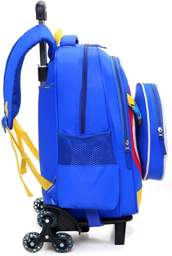 Vista 3 de Spiderman - Maletín de seis ruedas para la escuela, mochila de tela Oxford para las vacaciones, Capitán América Azul Oscuro Seis Ronda, M, Caricatura