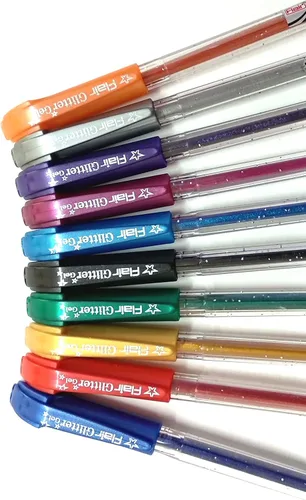 Vista 4 de Xtra Sparkle - Bolígrafo de gel con purpurina de 10 colores Flair