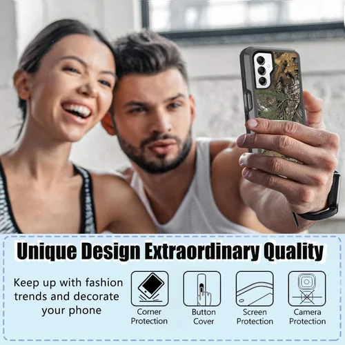 Vista 4 de Funda compatible con Samsung Galaxy A14 5G con protector de pantalla, protección de grado militar, resistente de 3 capas a prueba de golpes