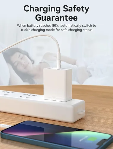 Vista 5 de Bloque de cargador de pared USB C para iPhone y cable USB C a USB C