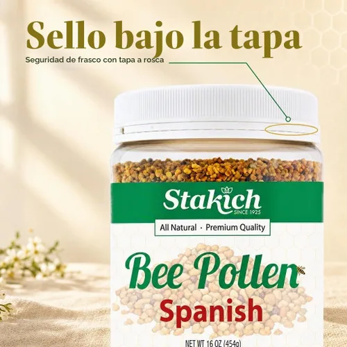 Vista 7 de Stakich Gránulos de polen de abeja español, puros, naturales, sin procesar, 1 libra (16 onzas)