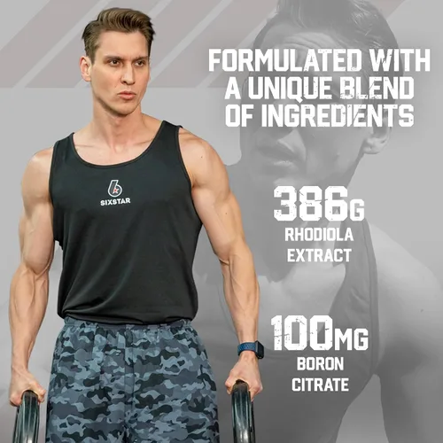 Vista 4 de Six Star Nutrition - Potenciador de testosterona para hombres con extracto de Rhodiola y citrato de boro - Suplementos de entrenamiento para hombres