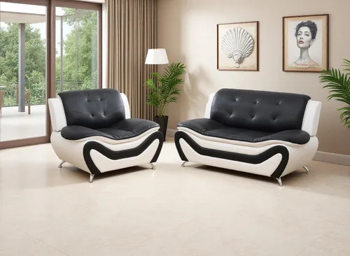 Vista 57 de Sofás de cuero, juego de sofás de sala, sofá para dormitorio, apartamento, juegos de muebles de sala de estar de cuero