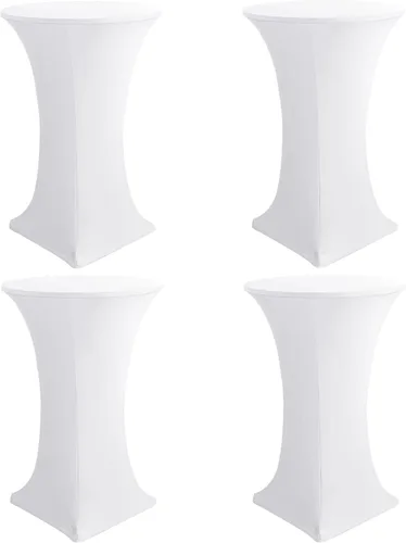 Vista 13 de HolidayIdeas Fundas para Mesa de Cóctel, Paquete de 2 - Manteles de Cóctel de Spandex Elástico Ajustado con Esquinas Cuadradas