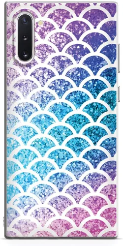 Vista 14 de Inspired Cases - Funda con textura 3D para iPhone Xs Max - Funda protectora de goma para Apple iPhone Xs Max - Escamas de sirena - Arco iris
