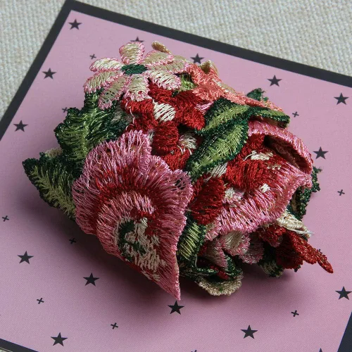Vista 8 de Acxico Cinta de encaje bordada de flores de 1 yarda, apliques de costura para boda, manualidades, bricolaje