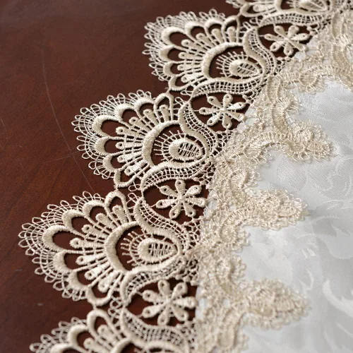 Vista 5 de ARTABLE Mantel redondo de encaje marrón claro pequeño 31 pulgadas Macrame lace table topper for coffee end side tables farmhouse decor holidays