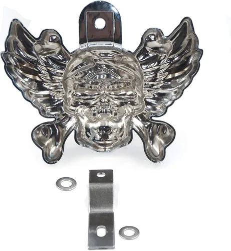 Vista 5 de MT246-010 - Cubierta de cuerno de hueso con calavera cromada compatible con Harley 1992-2005 2006 2007 2008 2009 2010 2011 2012 2013 2014 2015